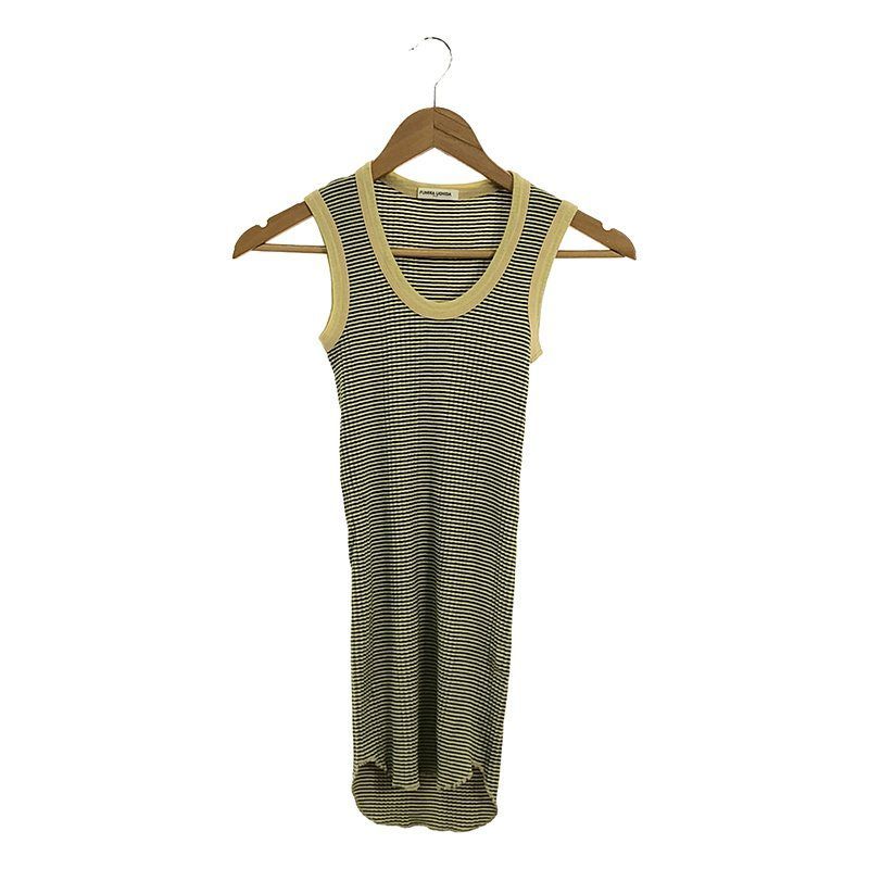 【美品】  FUMIKA UCHIDA / フミカウチダ | Needle Drawing/BORDER U-NECK NO-SLEEVE / ノースリーブ トップス | F | オレンジ | レディース FUMIKA_UCHIDA/Needle Drawing/BORDER U-NECK NO-SLEEVE