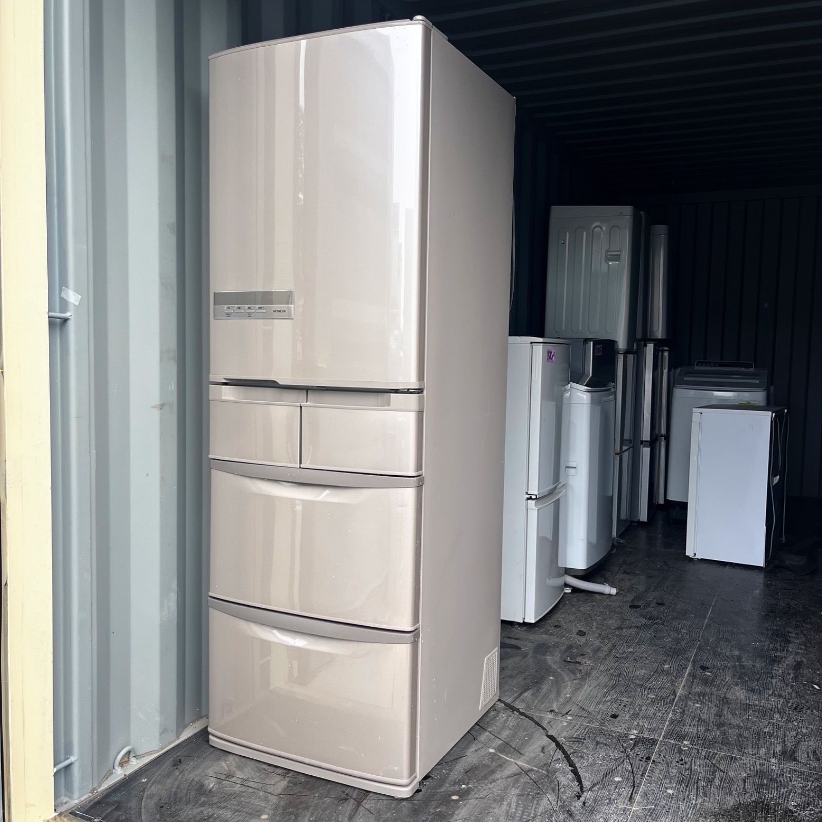 4取付無料！高性能日立モカベージュおしゃれインテリア5ドア冷蔵庫