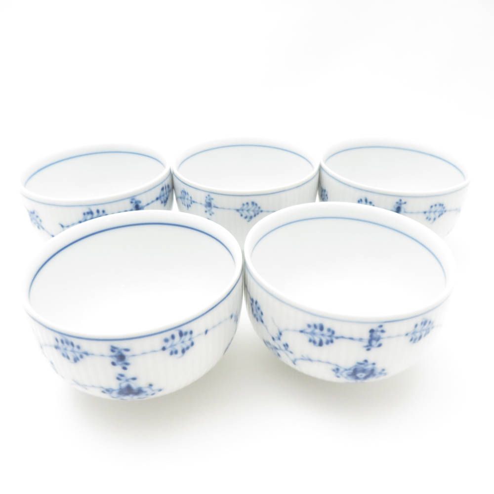 ROYAL ロイヤルコペンハーゲン ブルーフルーテッドプレイン ジャパニーズカップ 5客 セット ゆのみ 湯呑み