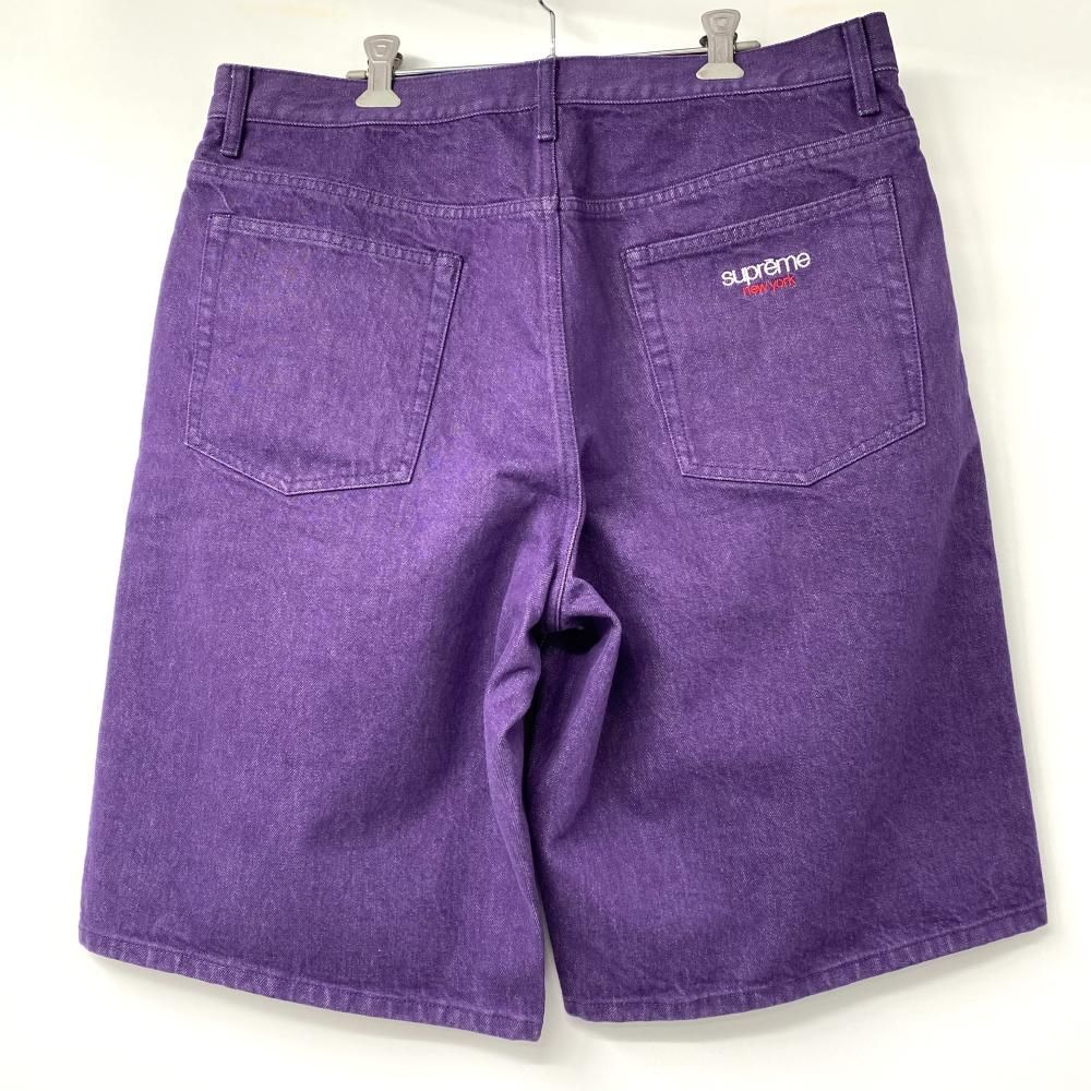 中古】Supreme 25SS Baggy Jean Short サイズ34 パープル バギー