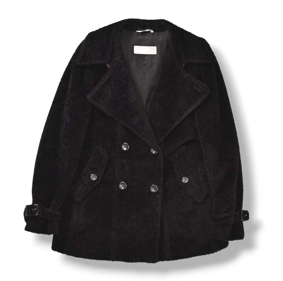 美品✨マックスマーラ アンゴラ混 現行品 ピーコート ブラック 40 美品✨マックスマーラ アンゴラ混 現行品 ピーコート ブラック 40 美品