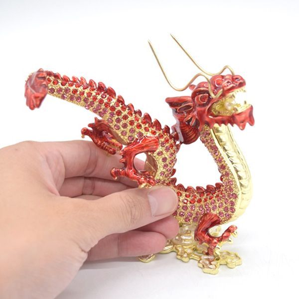 辰 龍の置物 七宝焼き 緑 グリーン 7.5cm 五本爪 玄関 風水インテリア