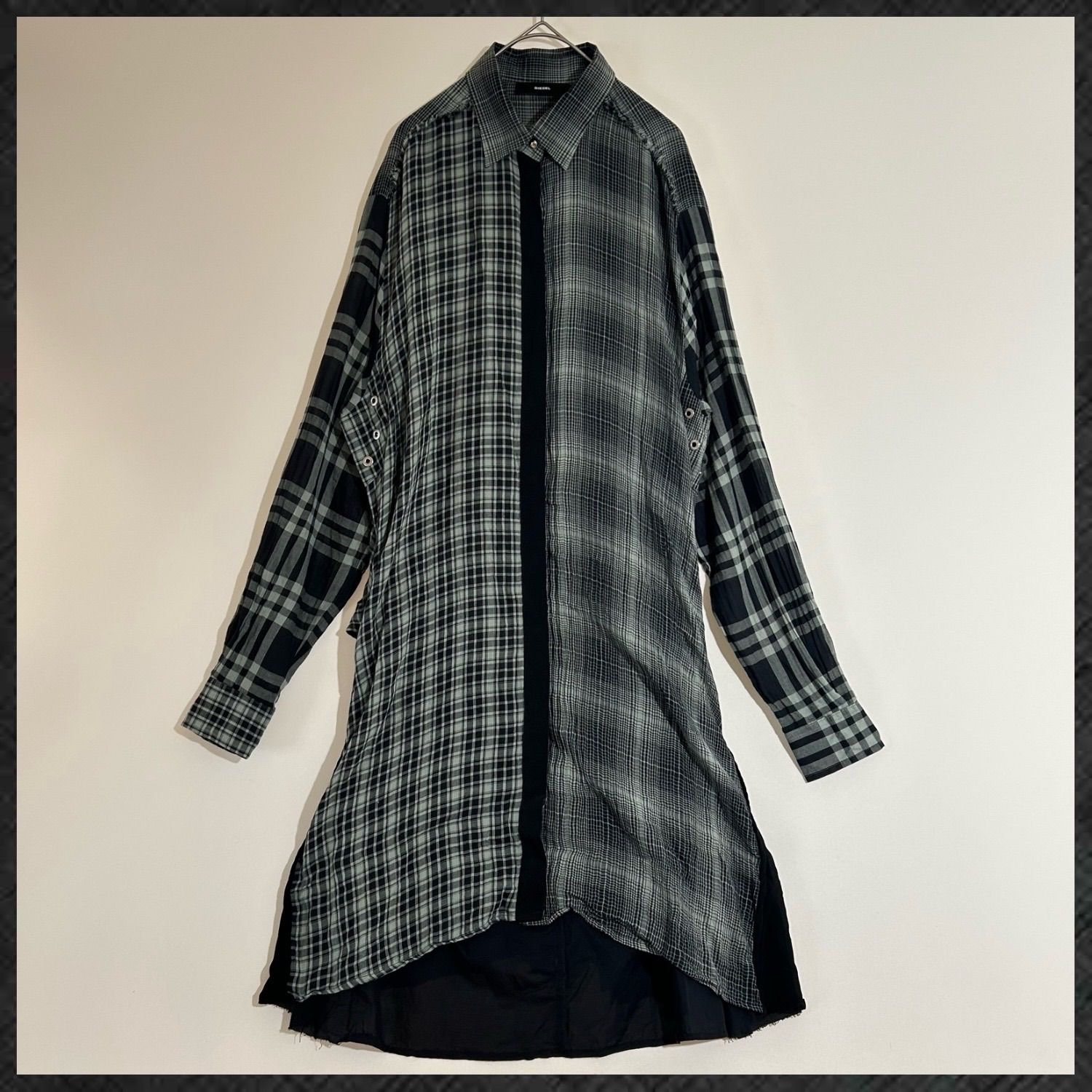 DIESEL チェックシャツワンピース　S ディーゼル DIESEL チェック シャツワンピース S クレイジー