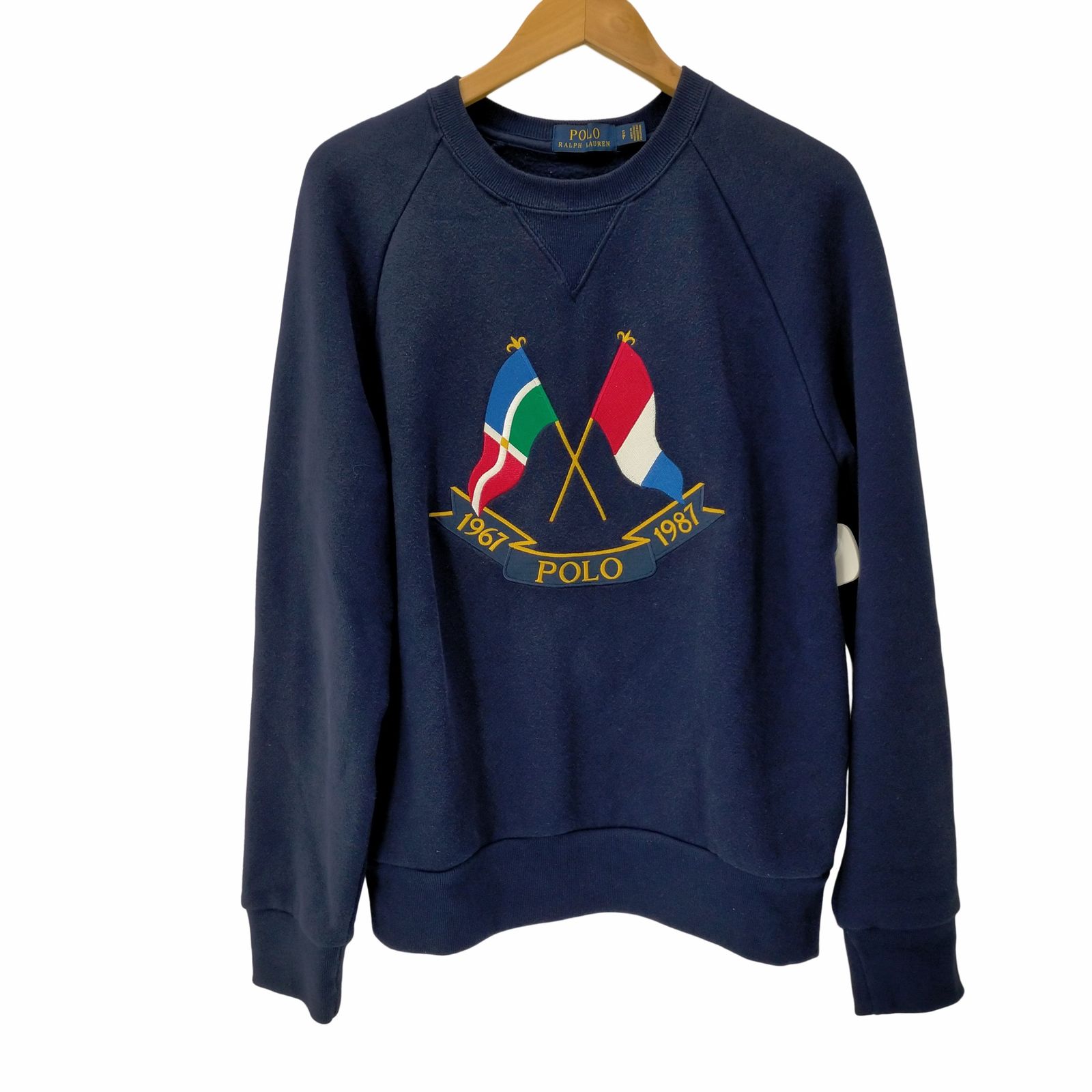 ポロラルフローレン POLO RALPH LAUREN CROSSED FLAGS CREW SWEAT 刺繍 