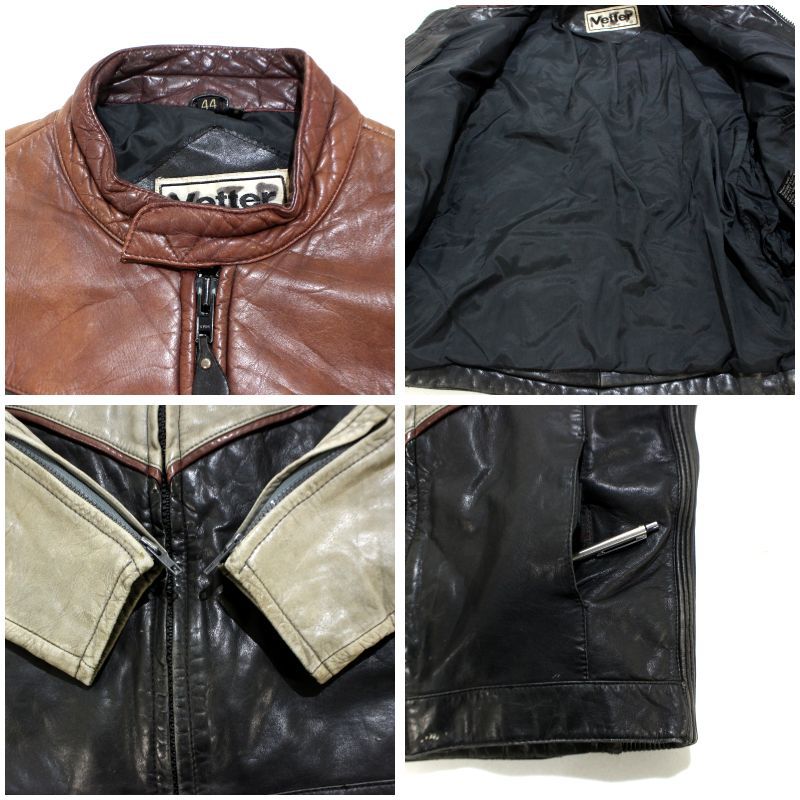 80s vintage レーシング シングルライダースジャケット メンズ Mサイズ