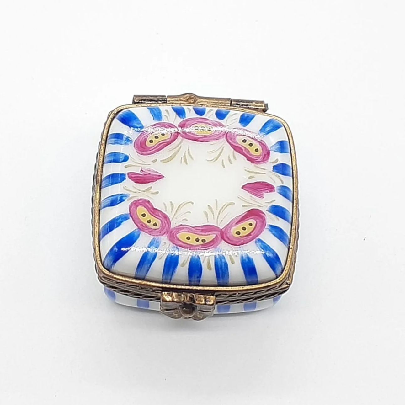 ★リモージュ★ レモン ハンドペイント トリンケット ボックス サイン入り LIMOGES リモージュボックス フランス エナメル ハンドペイント