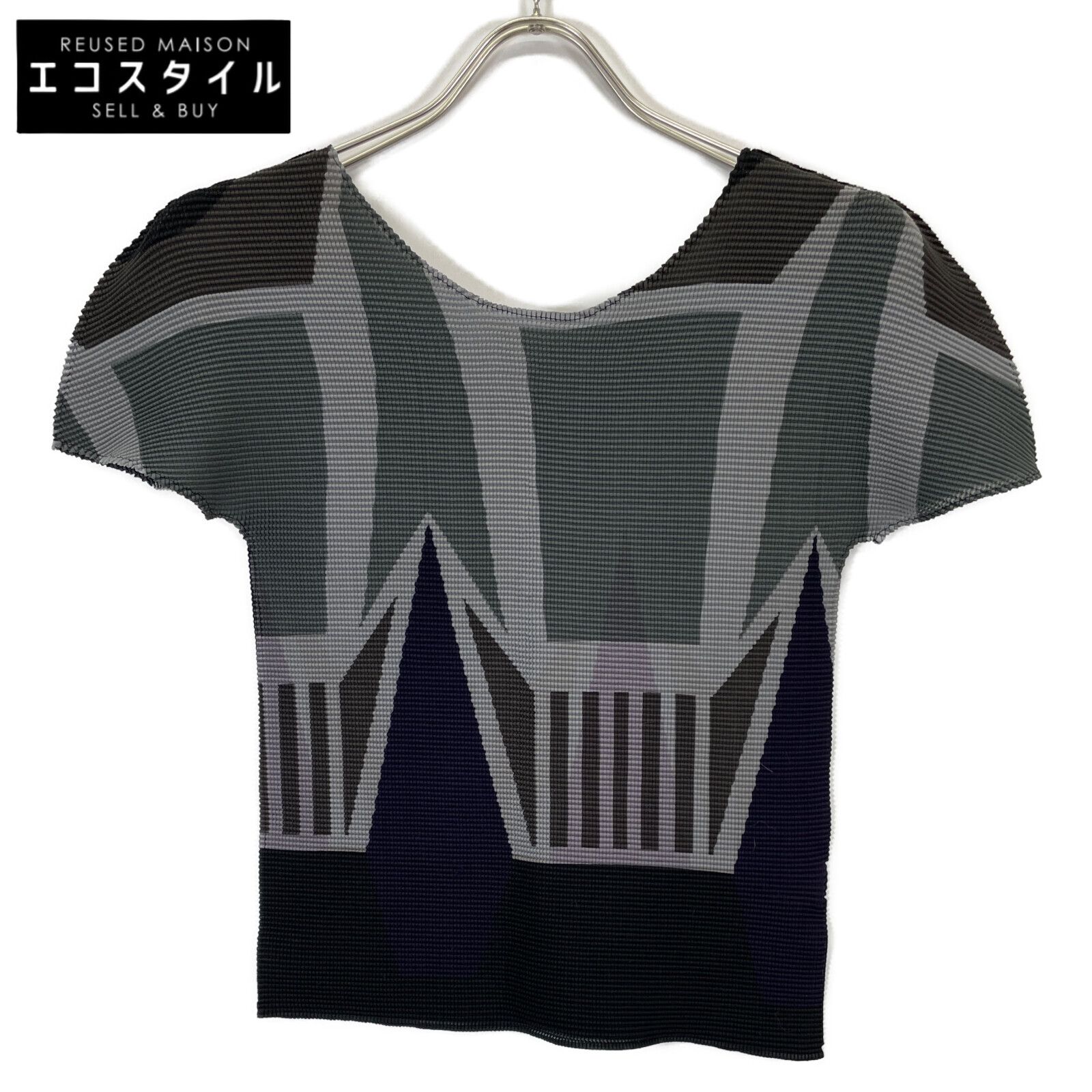 MeISSEYMIYAKE ミーイッセイミヤケ MI71FK416 総柄 半袖ﾄｯﾌﾟｽ 表記無し