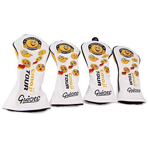 Emoji-white Guiote ゴルフヘッドカバー Golf head covers クラブ