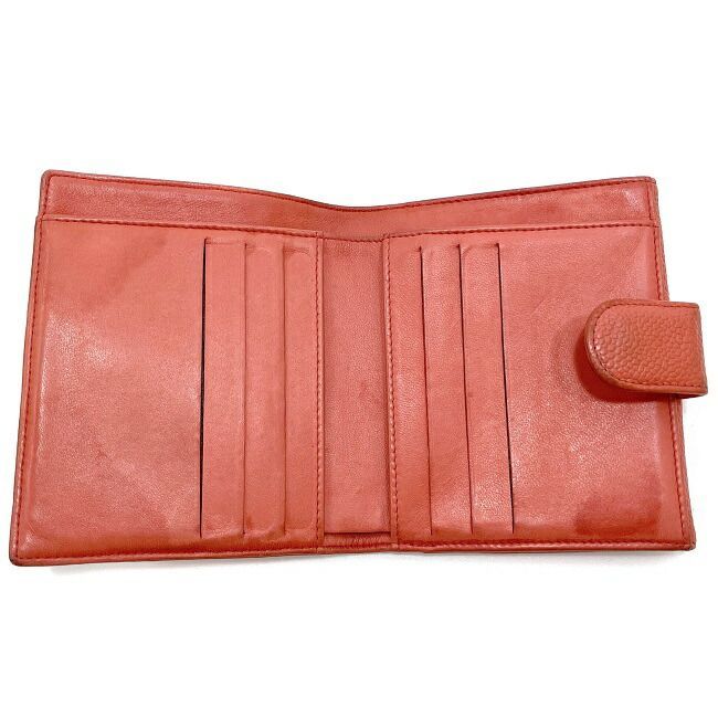 シャネル Ｗホック 二つ折り 財布 ピンク ココマーク A13496 美品