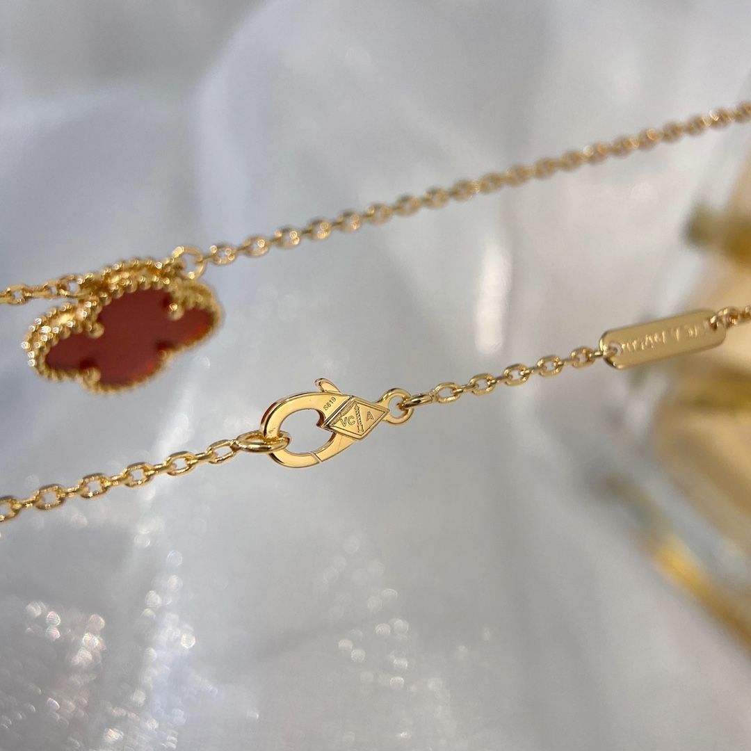 ムーミン！　ヴァンクリーフ&アーペル　カーネリアン　スウィート　ネックレス スウィート アルハンブラ ペンダント 18K ローズ ゴールド