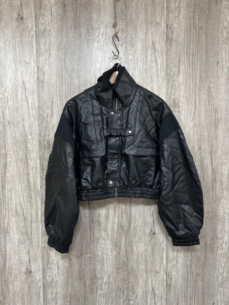 led.tokyo ショート丈 ライダース ジャケット size38|黒 ◎レディース
