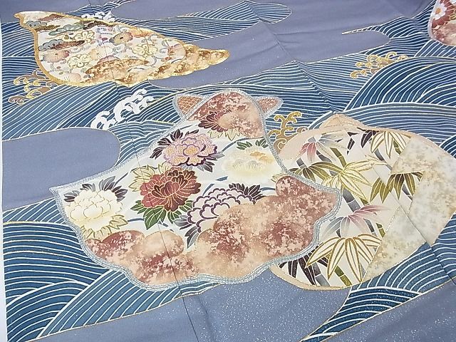平和屋本店●極上　野口彦太郎 大彦三代目 江戸染繍友禅 色留袖　駒刺繍 薄花色地 金銀糸　銀通し地　松坂屋染織名作展　逸品　DZAA0793kh4 平和屋本店○極上 野口彦太郎 大彦三代目 江戸染繍友禅 色留袖 駒刺繍