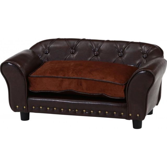 不二貿易 ペットソファ チェスターフィールド風 SF-430 BR ブラウン 感 ペットベッド ペット家具 インテリア
