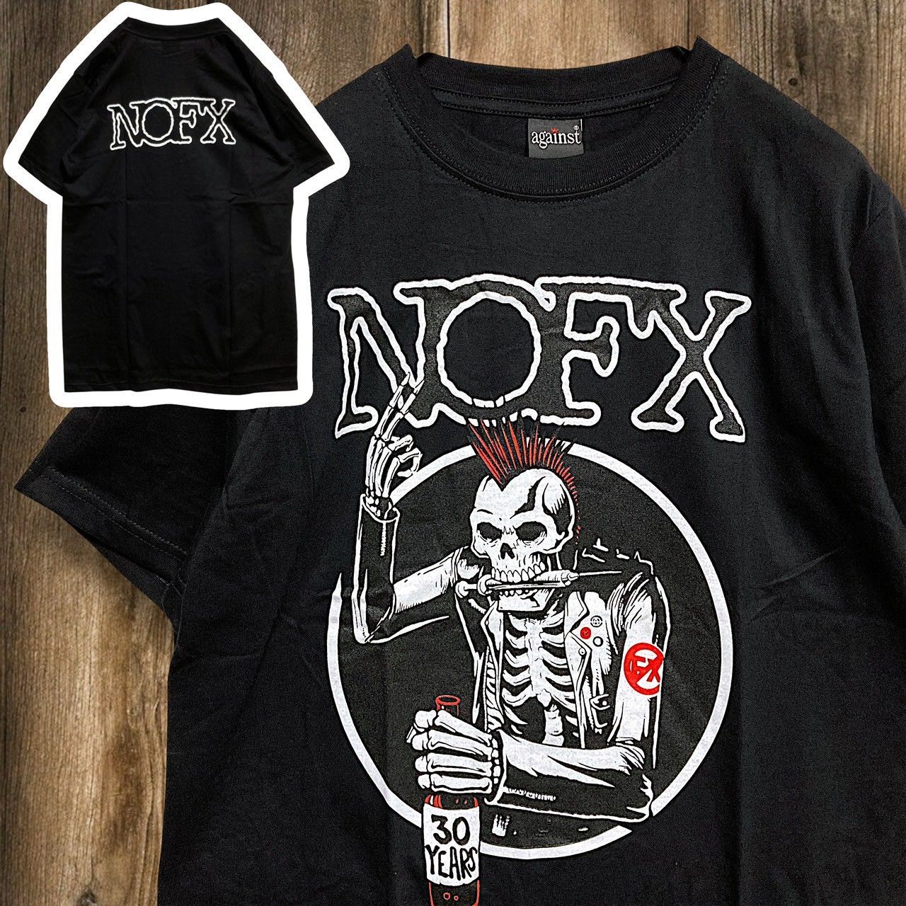 バンド Tシャツ ノーエフエックス NOFX 黒 スカル ドクロ 30