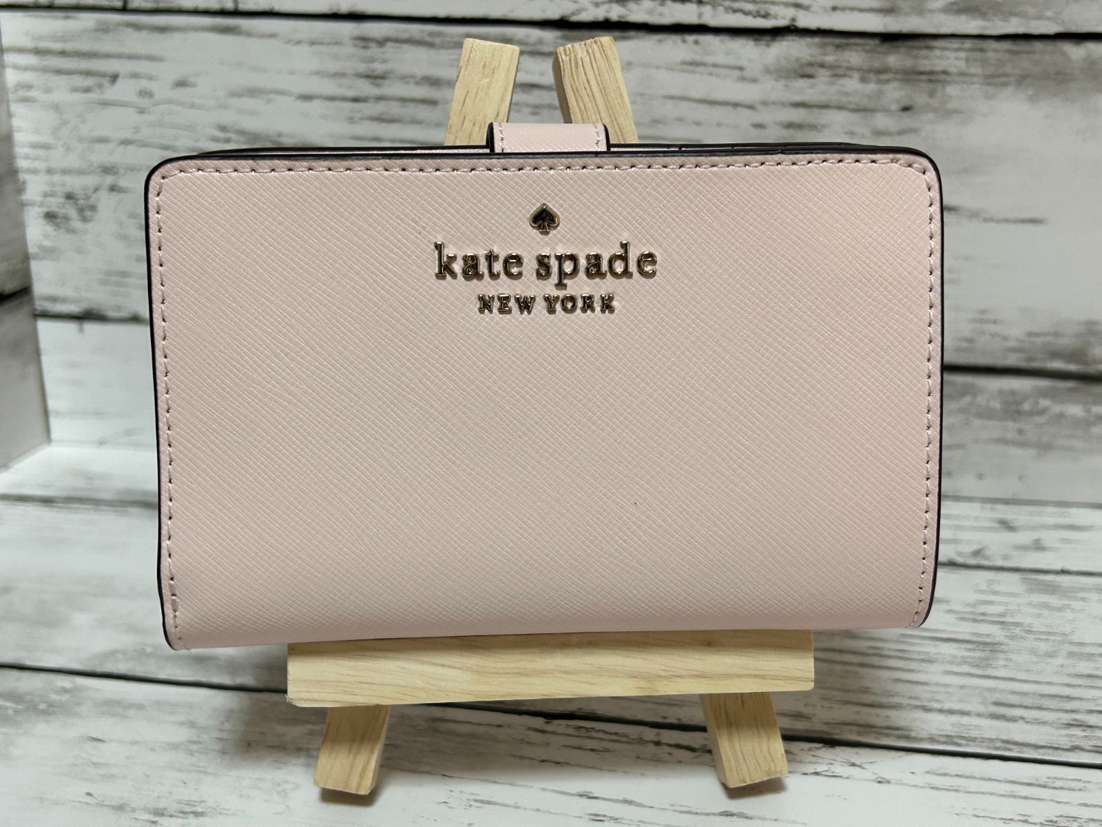 新品ケイトスペード 二つ折り財布 ミディアムウォレット ピンク WLR00128