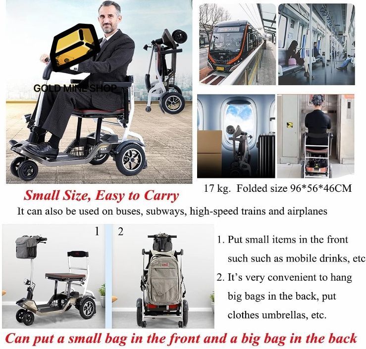 3輪折りたたみ式/折りたたみ電動車椅子ポータブルモビリティスクーター高齢者大人用、軽量折りたたみ式電動ハンドサイクル車椅子 メルカリ