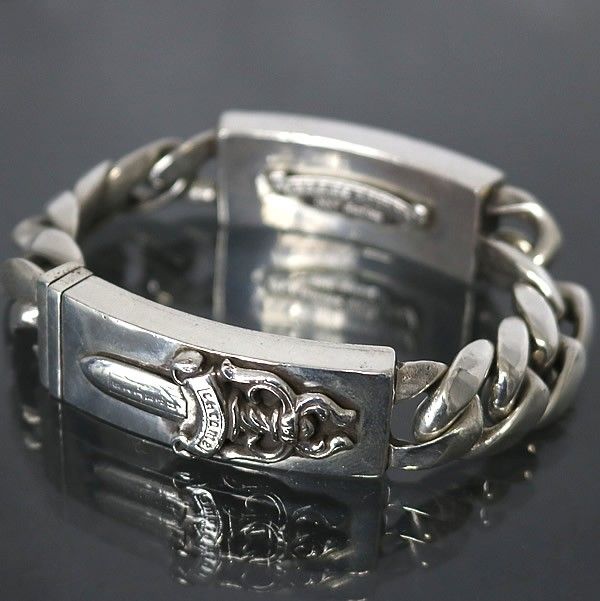 お値下げ　クロムハーツ　ブレスレット　シルバー　925 CHROME HEARTS 銀座店 クロムハーツ ダブルID フローラルクロス