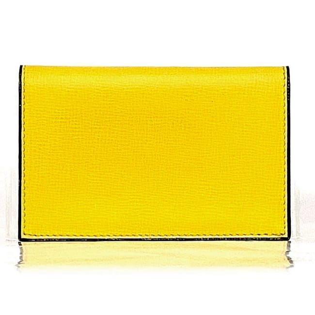 ヴァレクストラ 名刺入れ ec-22566 イエロー 美品 レザー 中古 - メルカリ