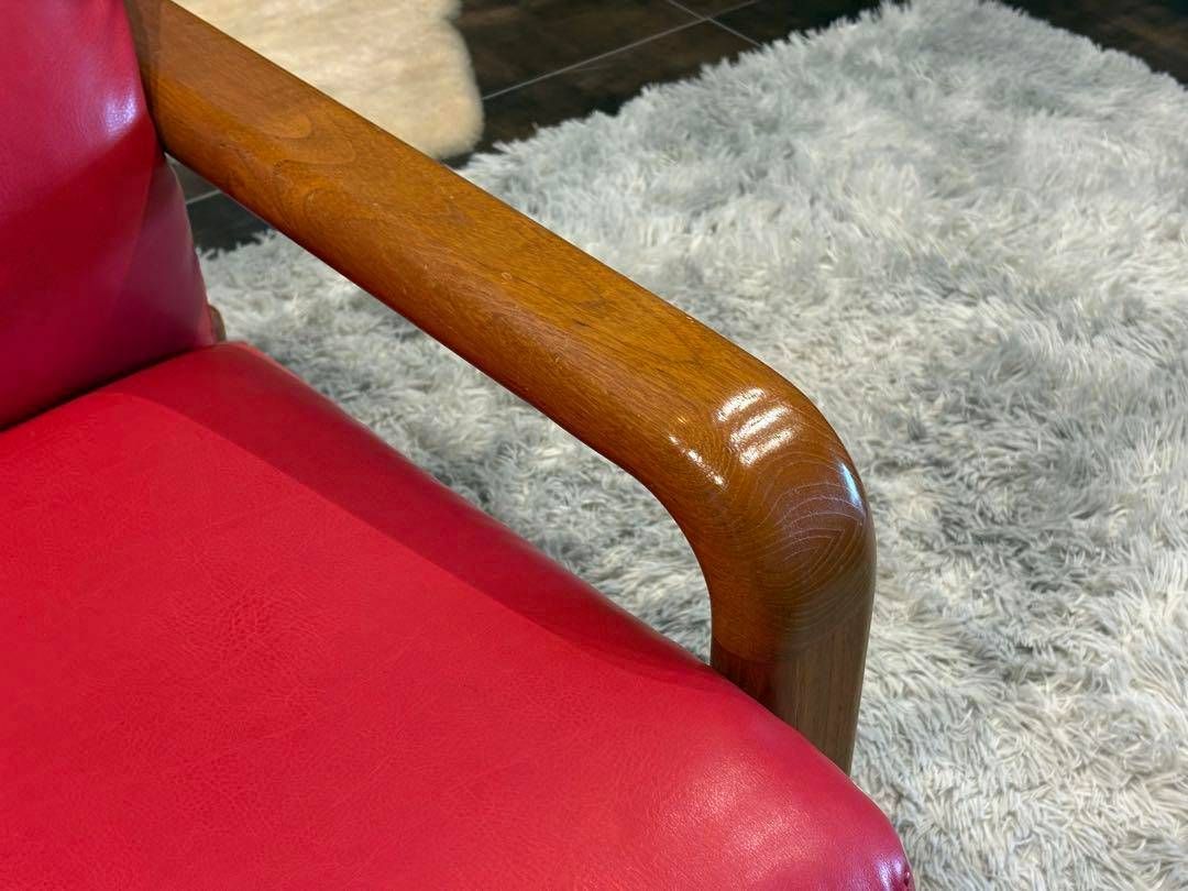 Lオルセン&サン L. olsen & son チーク無垢材 レッドレザー IN