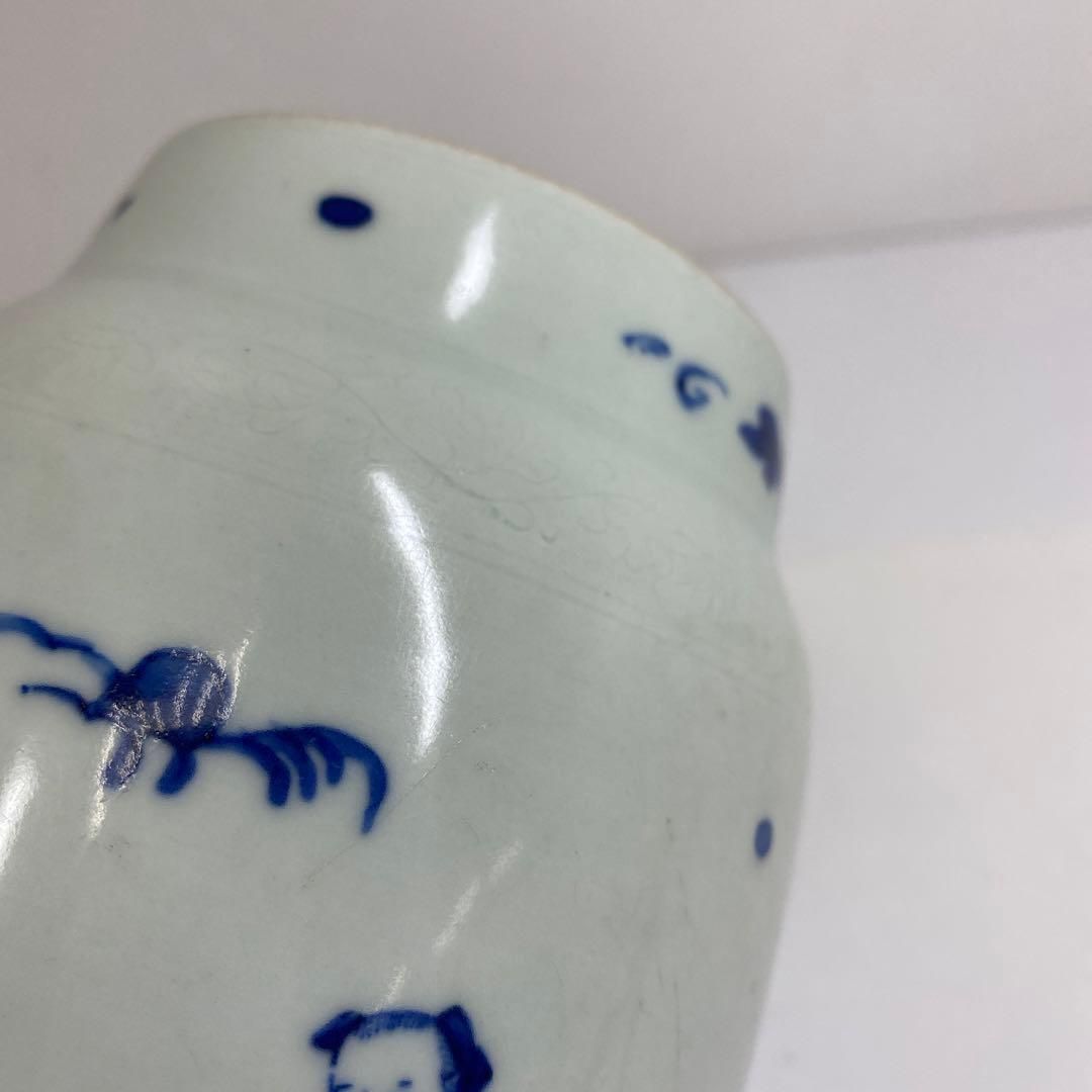 中国清時代 新渡 青花 花瓶 高さ18.5㎝ トヒオ 東な6-0829 2F WWW_OLIVIERBERNSTEIN_COM