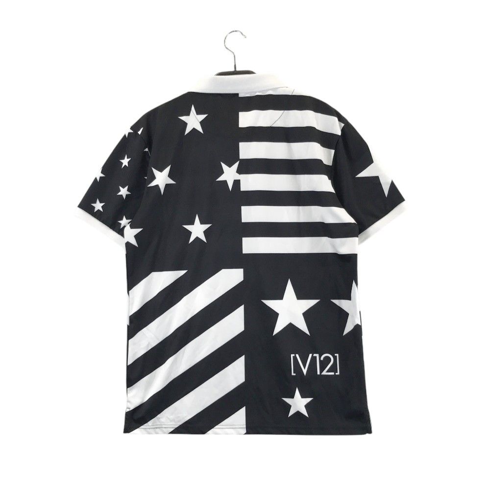 未使用 V12 ヴィトゥエルヴ メンズ 半袖 バイバーポロシャツ M黒xグレー 未使用 V12 ヴィトゥエルヴ メンズ 半袖 バイバーポロシャツ M黒x