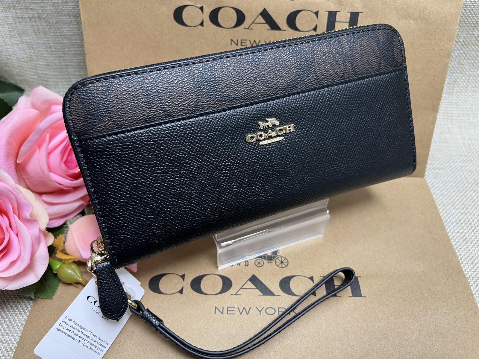 COACH 財布 コーチ 長財布 シグネチャー アコーディオン ジップ ...