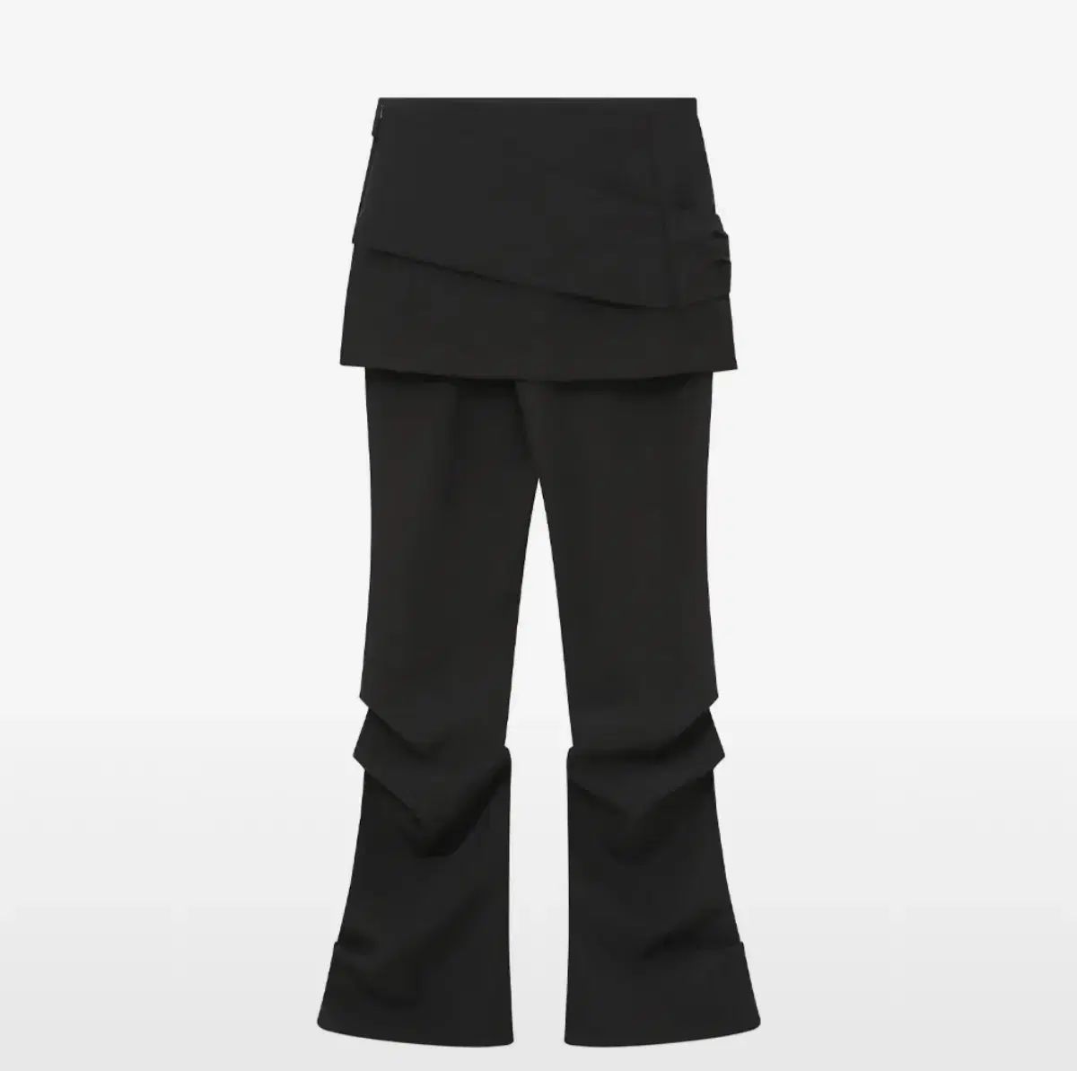 ミセキソウル ドレープ シャツ スカート パンツ セット 黒