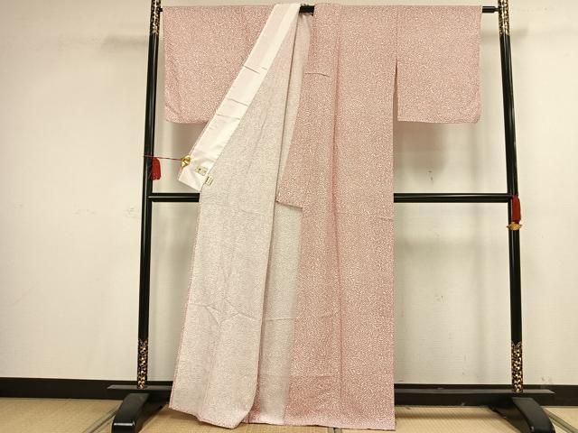 平和屋着物▽小紋 単衣 山野愛子 手描き 葉尽くし 洗える着物