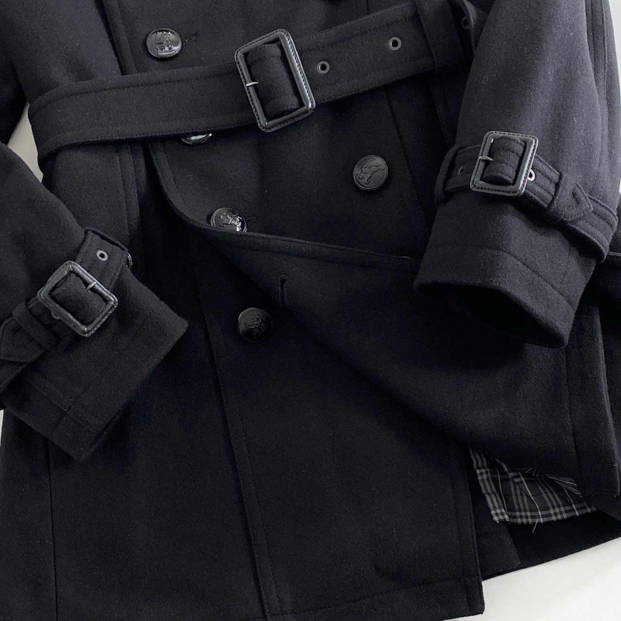 バーバリーブラックレーベル ナポレオンコート カシミヤ ノバチェック 銀ボタン バーバリーブラックレーベル ナポレオンコート カシミヤ ロゴ