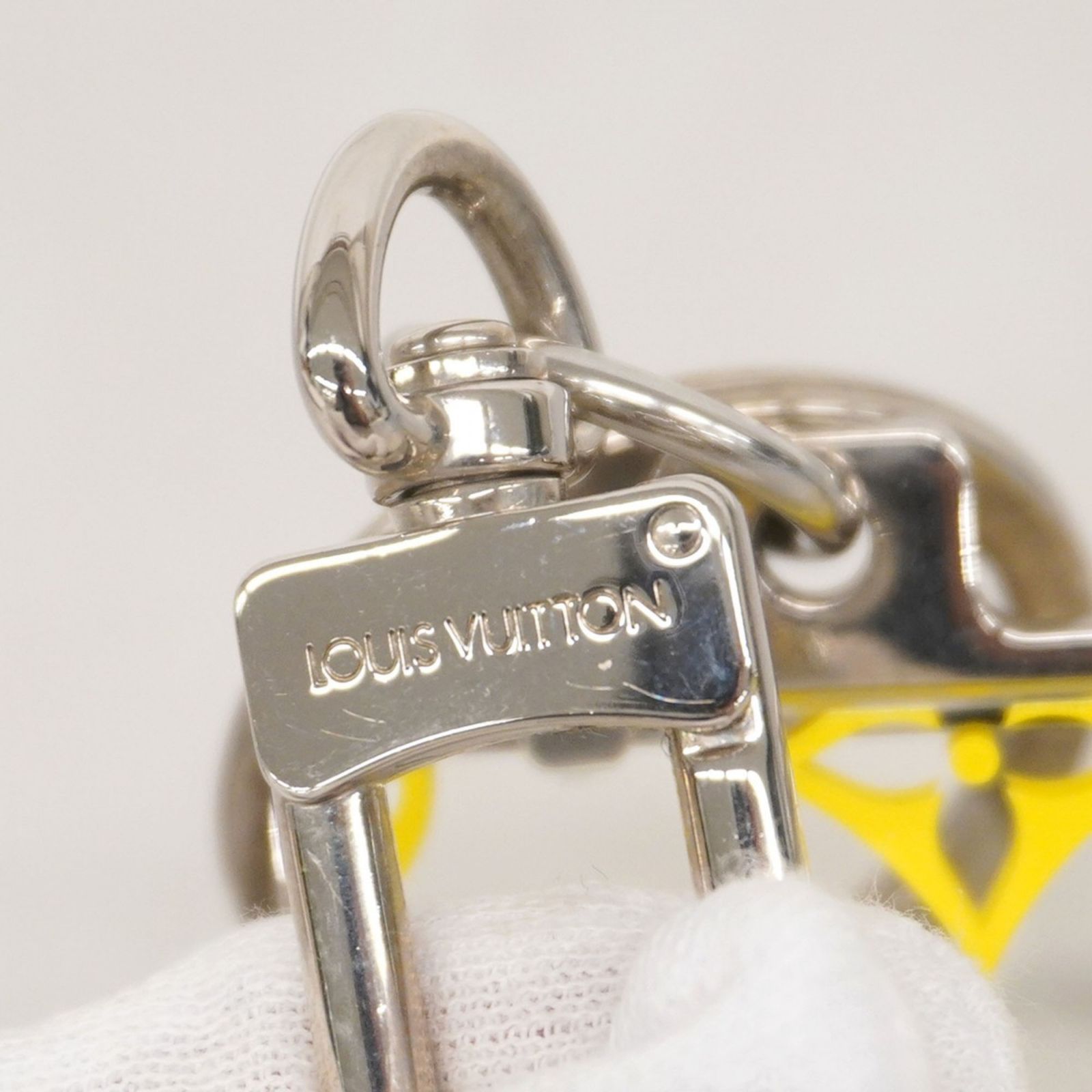 ルイ ヴィトン Louis Vuitton キーホルダー モノグラム ポルトクレ LVプリズムID M 00344 イエロー シルバー クリアメンズ