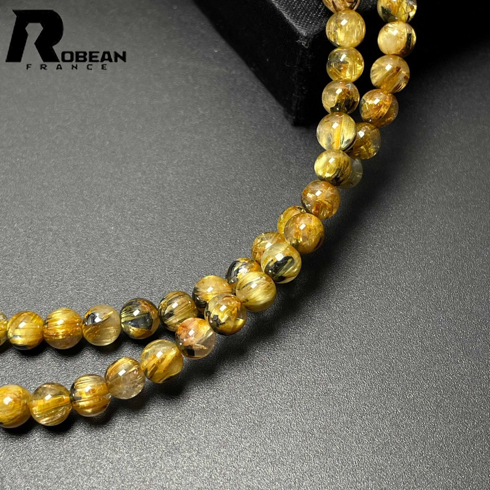 上品 EU製 定価11万円☆ROBEAN・タイチンルチル☆黄金針水晶