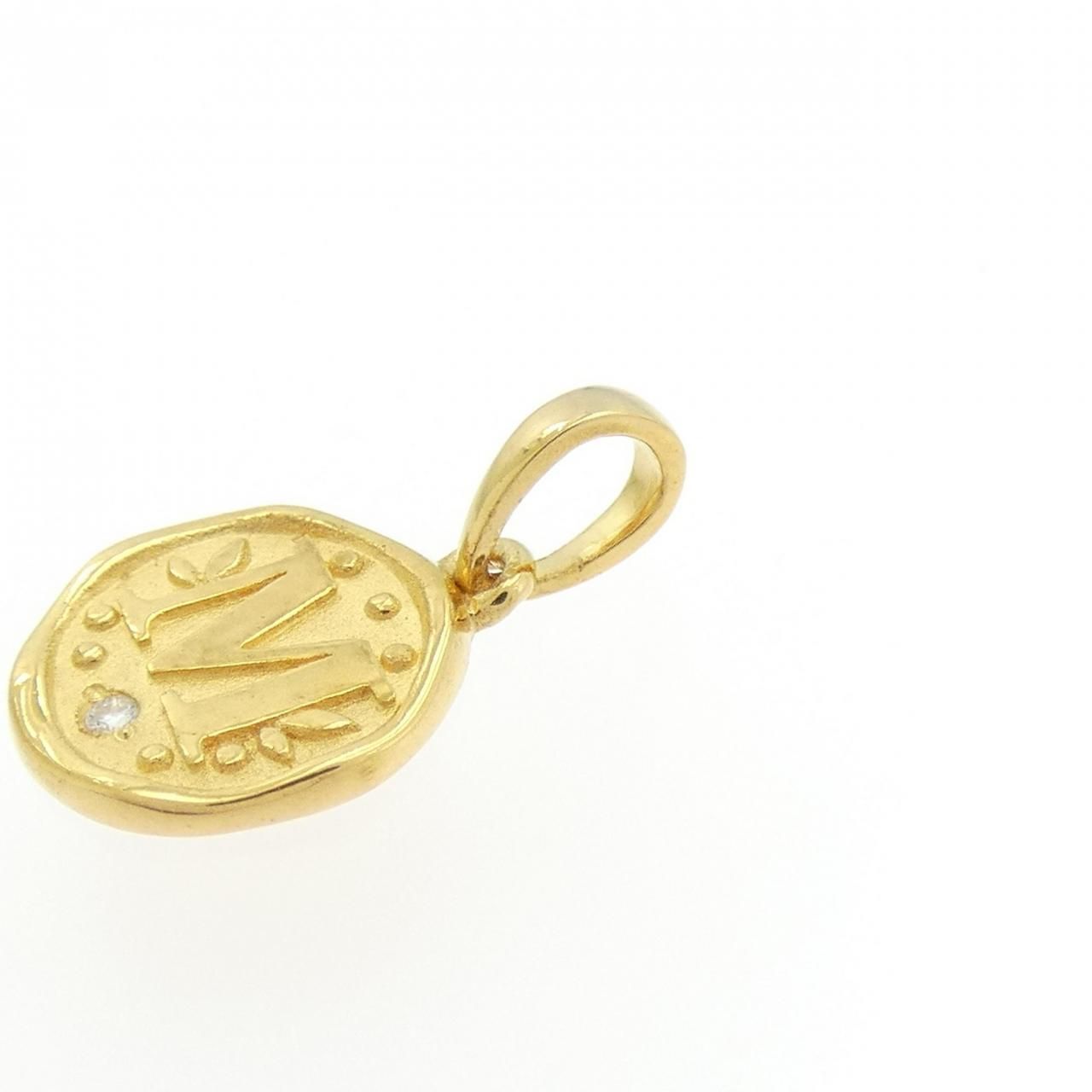 K24YG イニシャルM ダイヤモンド ペンダント K24YG イニシャルM ダイヤモンド ペンダント マン島キャット 1/25oz 1/