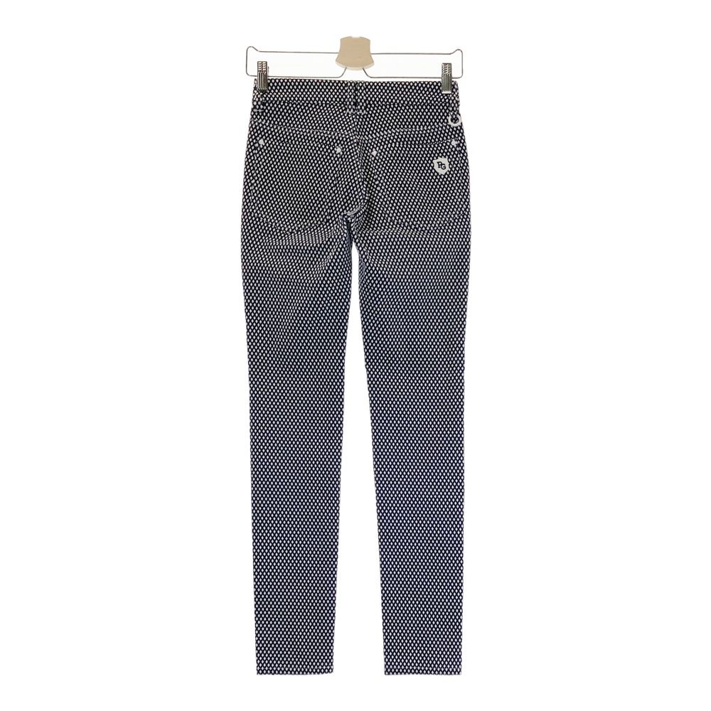 サイズ 00 PEARLY GATES パーリーゲイツ ロングパンツ ロゴ刺繍 ダイヤ柄 ネイビー系 240101422105 ゴルフウェア レディース ストスト