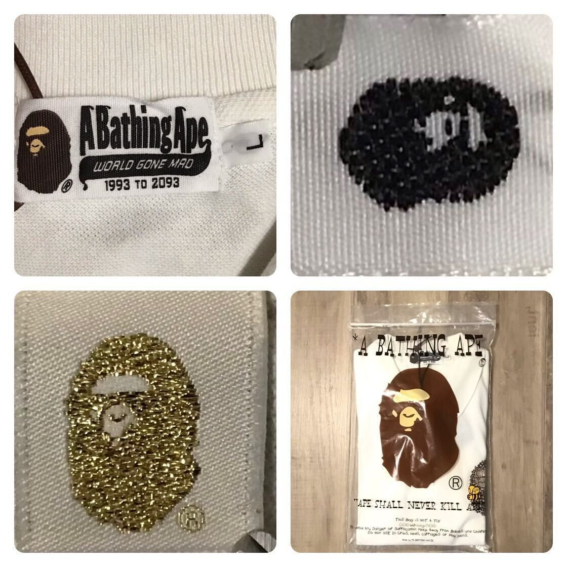 ☆新品☆ スワロフスキー BAPE HEAD ポロシャツ Lサイズ a