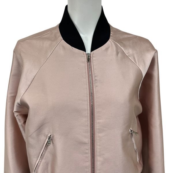 ◆ レッドヴァレンティノ RED VALENTINO MA-1 ジャケット ブルゾン 上着 長袖 アウター ピンク 黒 42 M~L 9号~11号 レディース S5W175