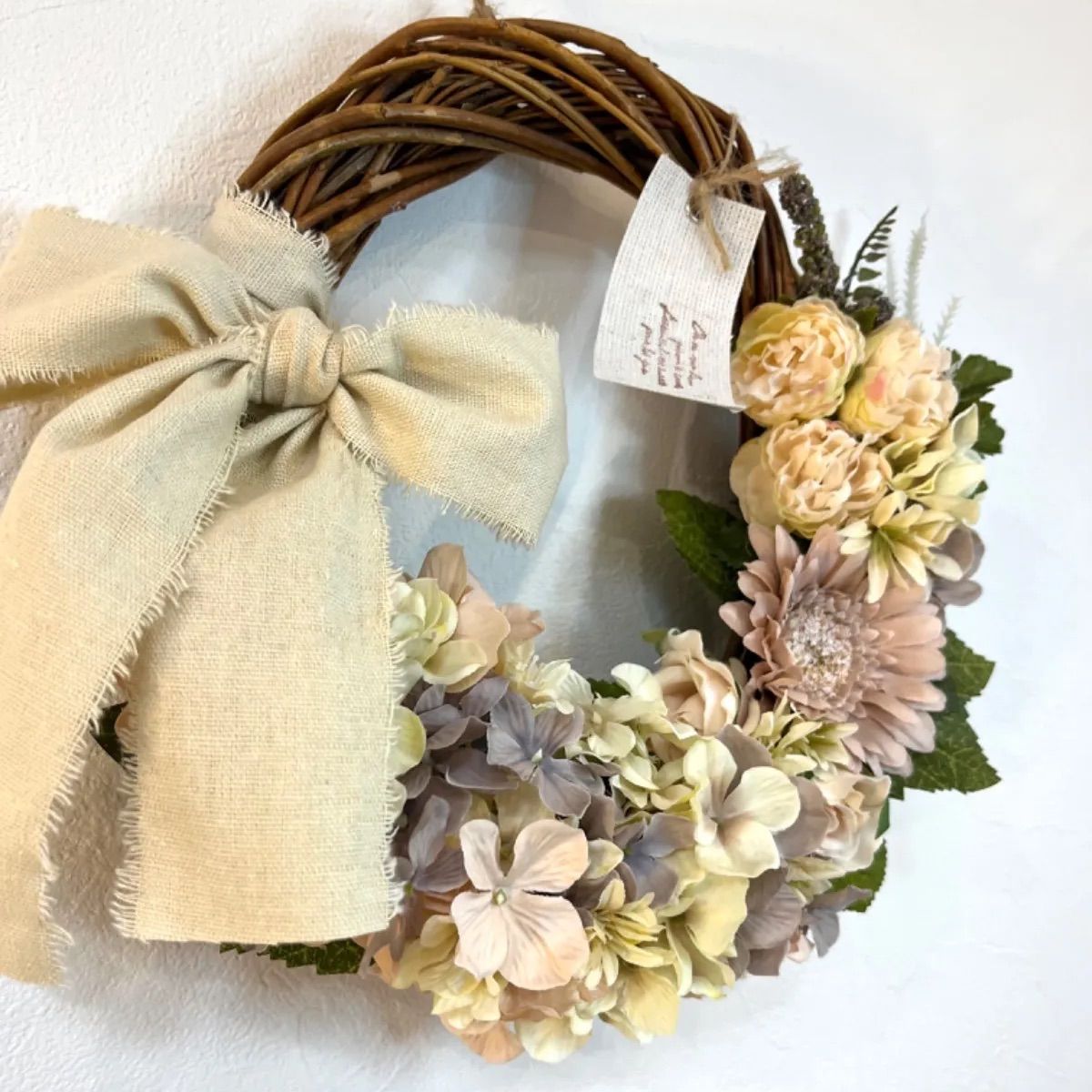 ハイドレンジア ♡紫陽花ハーフリース handmade 一点もの - リース