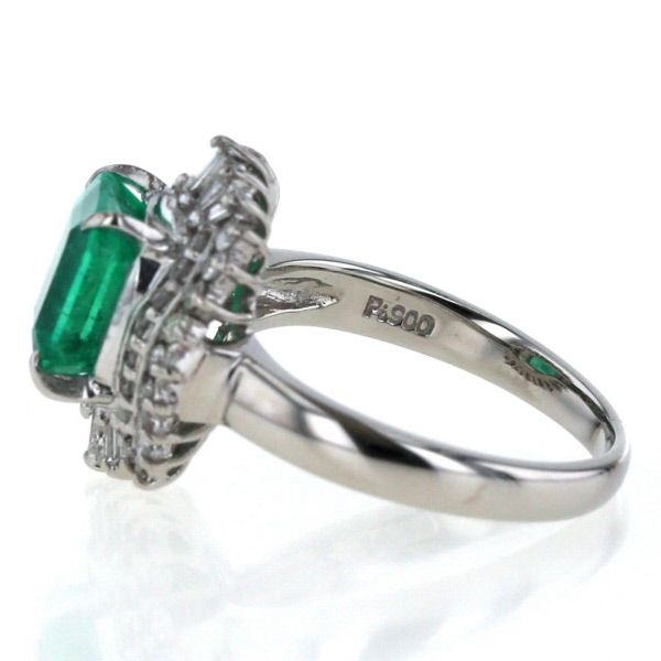 Pt900 プラチナ リング エメラルド 2.10ct ダイヤモンド 0.40ct