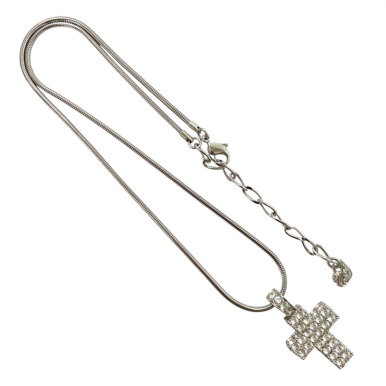 SWAROVSKI】ネックレス Cross/クロス シルバーカラー パヴェ ライン