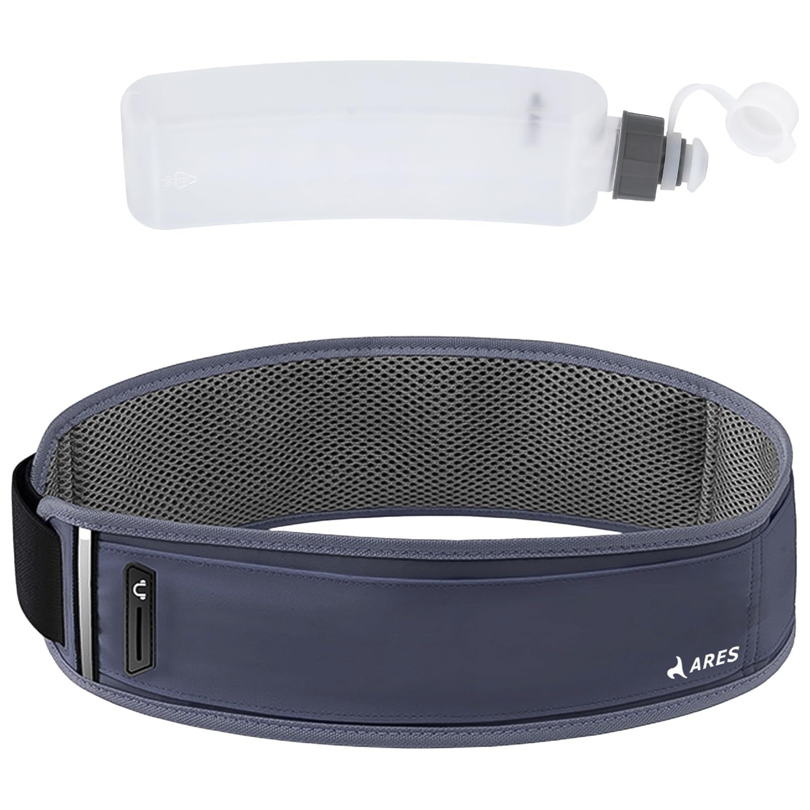 【人気商品】ハイドレーションポーチ 揺れない給水ボトル付き 箱根ランナー絶賛 ハイドレーションベルト スマホ揺れない 小銭キーケース付き 超軽量 カーブドボトル ランニングポーチ LSD マラニック 長距離ランニング ペットボトル ARES(アレス) 代替 (