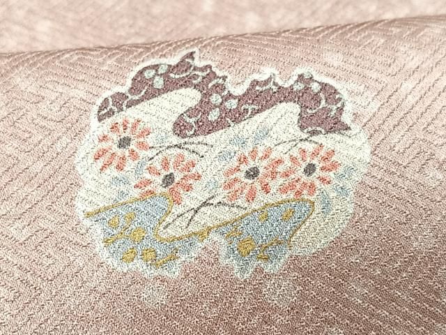 平和屋着物○上質な色無地 舞葉地紋 梅鼠色 正絹 逸品 DAAX3772az 平和