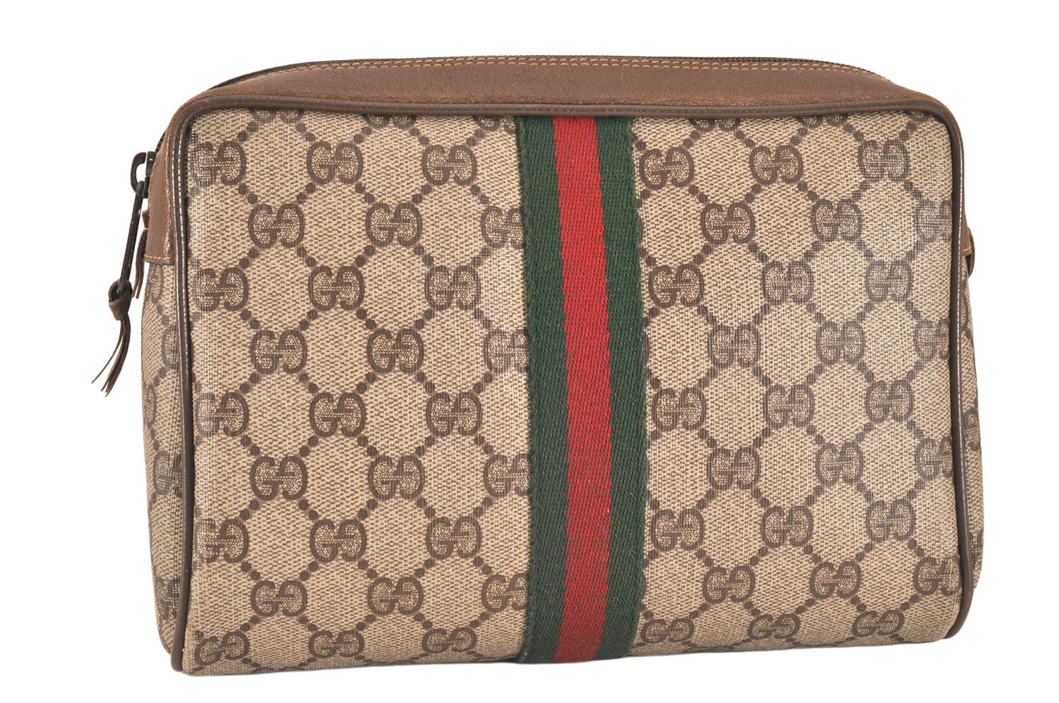 ✨極美品✨GUCCI シェリーライン GG クラッチバッグ ポーチ ブラウン GUCCI グッチ ウェブ シェリーライン クラッチハンドバッグ GG