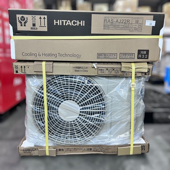 開封済・未使用品】日立 ルームエアコンセット RAS-AJ22R W 6畳