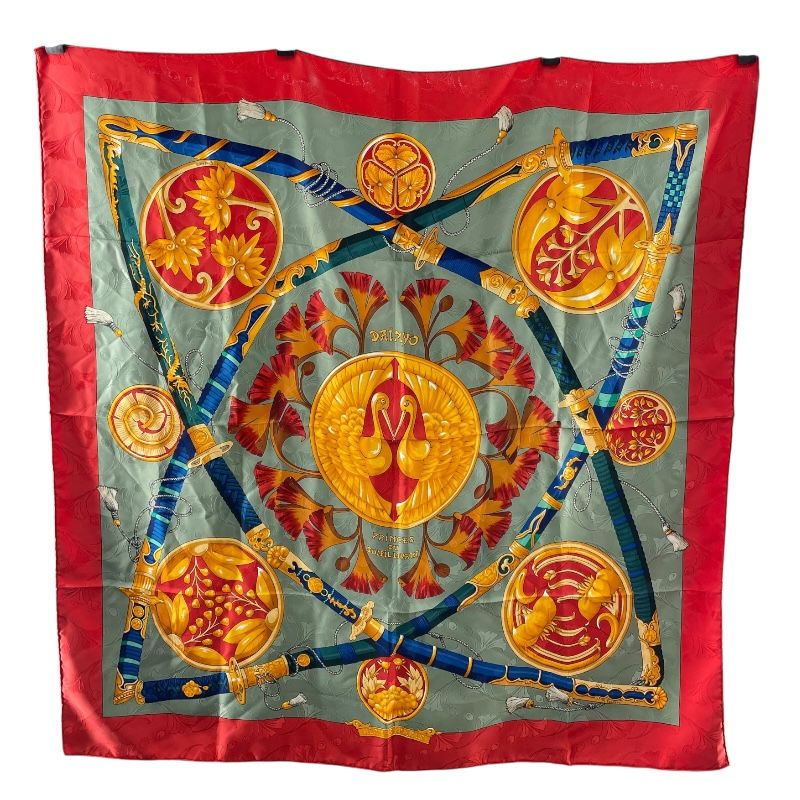 エルメス HERMES カレ90 PRINCES DU SOLEIL LEVANT マルチ シルク レディース スカーフ