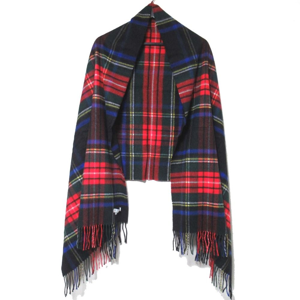 新品同様 Johnstons of Elgin ジョンストンズオブエルガン カシミヤ チェック フリンジ ストール マフラー マルチカラー レディース 古着 中古 USED Johnstons of Elgin（ジョンストンズ オブ エルガン） 新品同様