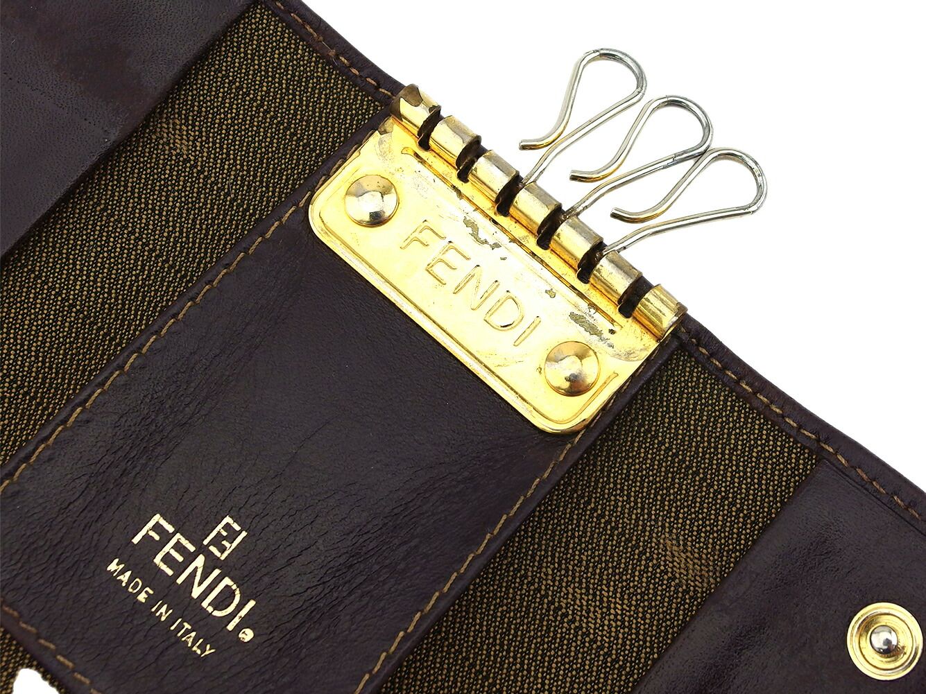 フェンディ FENDI キーケース ズッカ ブラック ブラウン