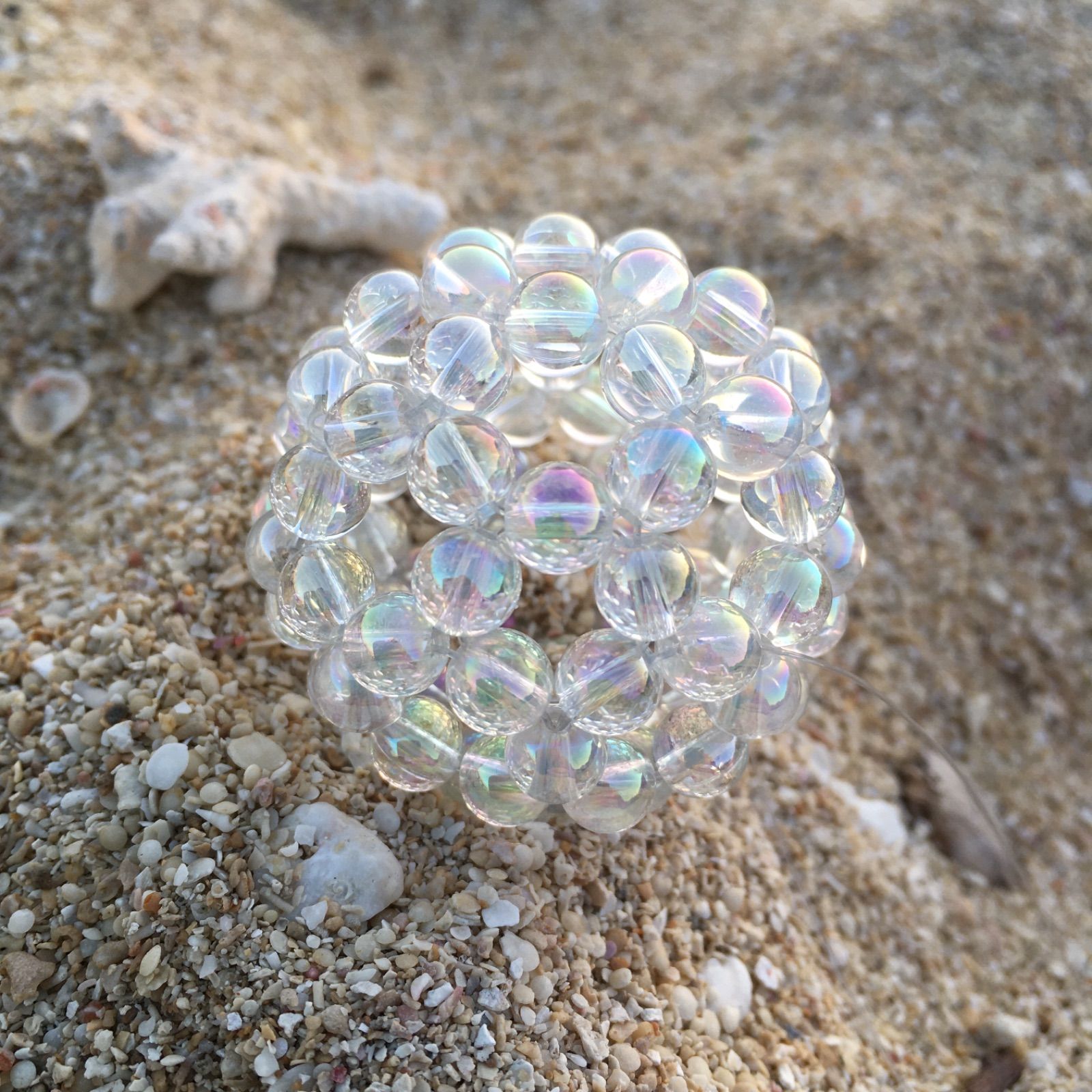 神聖幾何学フラーレン 6mmレインボー水晶 認定クリエイター作