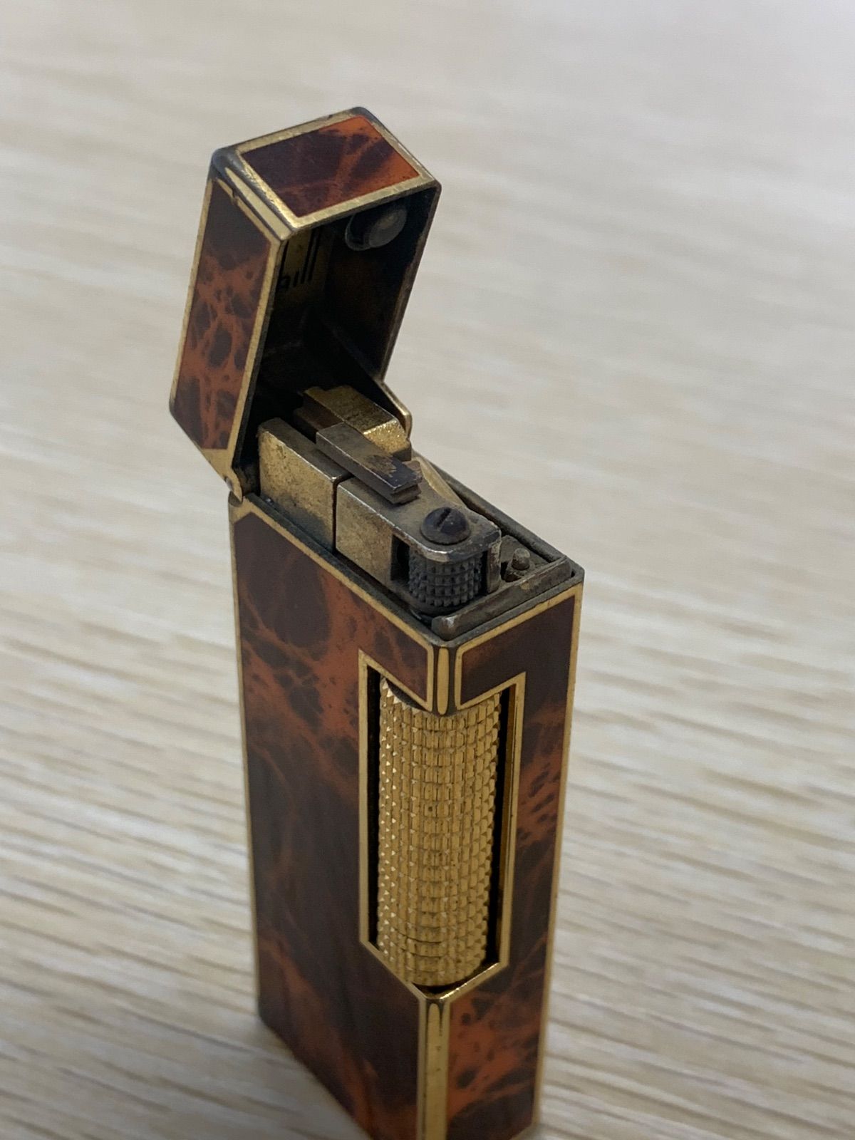  dunhill ライター ブラウンマーブル×ゴールド A 535 ライター本体 喫煙具 ライター