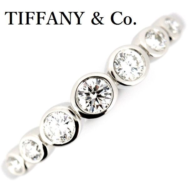 ティファニー ダイヤモンド ジャズ グラジュエイテッド リング Pt950 13号弱