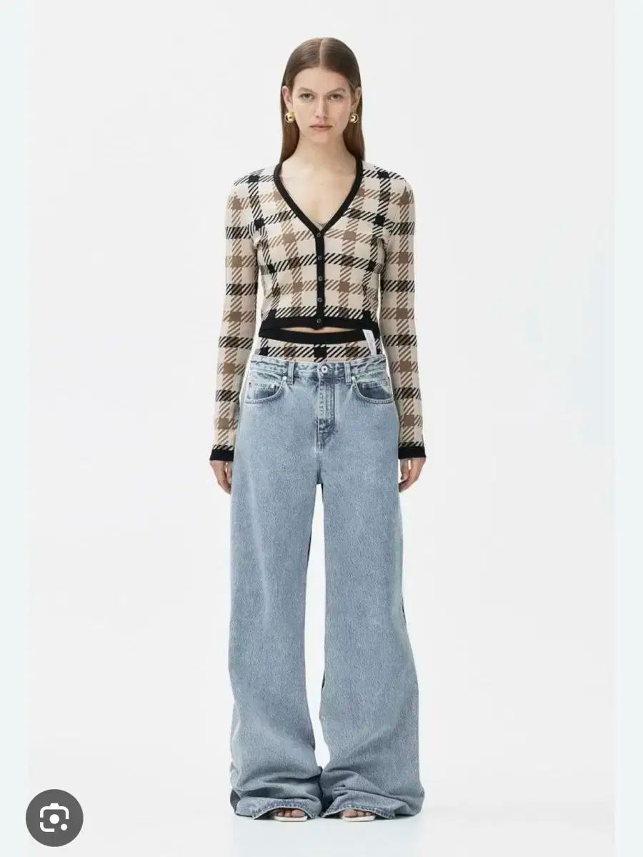 rokh hm ロケ 岩 EChenM コラボ ツートン ペ・キジン デニム パンツ