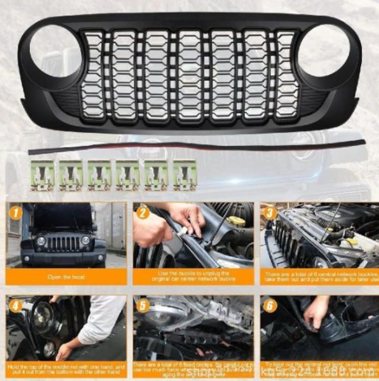 07-17ジープJKラングラーの24年風フロントグリルに対応します FFCRYSTALESIA_COM